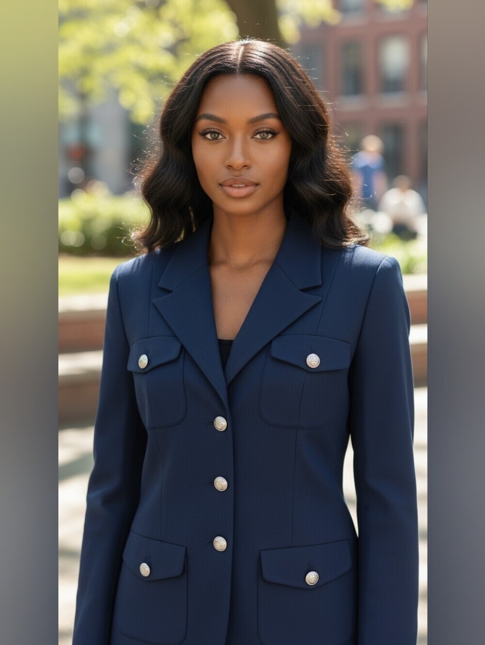 Vintage Pendleton Women’s Navy 100% Virgin Wool Blazer Gold Buttons USA Size 10